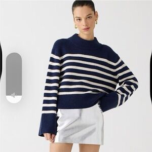 J. Crew Navy and Cream Striped Sweater